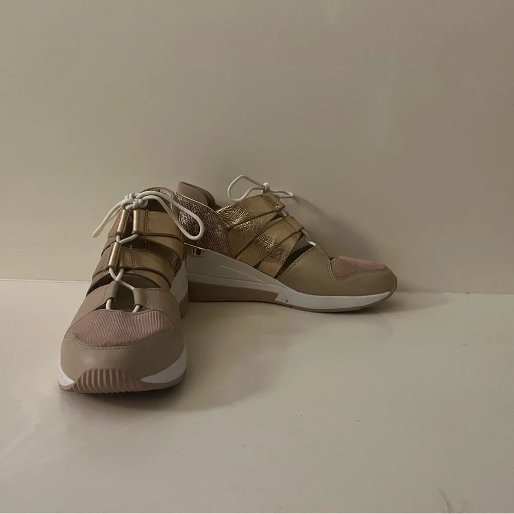 Michael Kors Gold and Tan Sneakers Size 8 - Picture 5 of 6